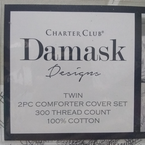 Charter Club Damask Designs Comforter Cover Set - Gray and White - Picture 2 of 14